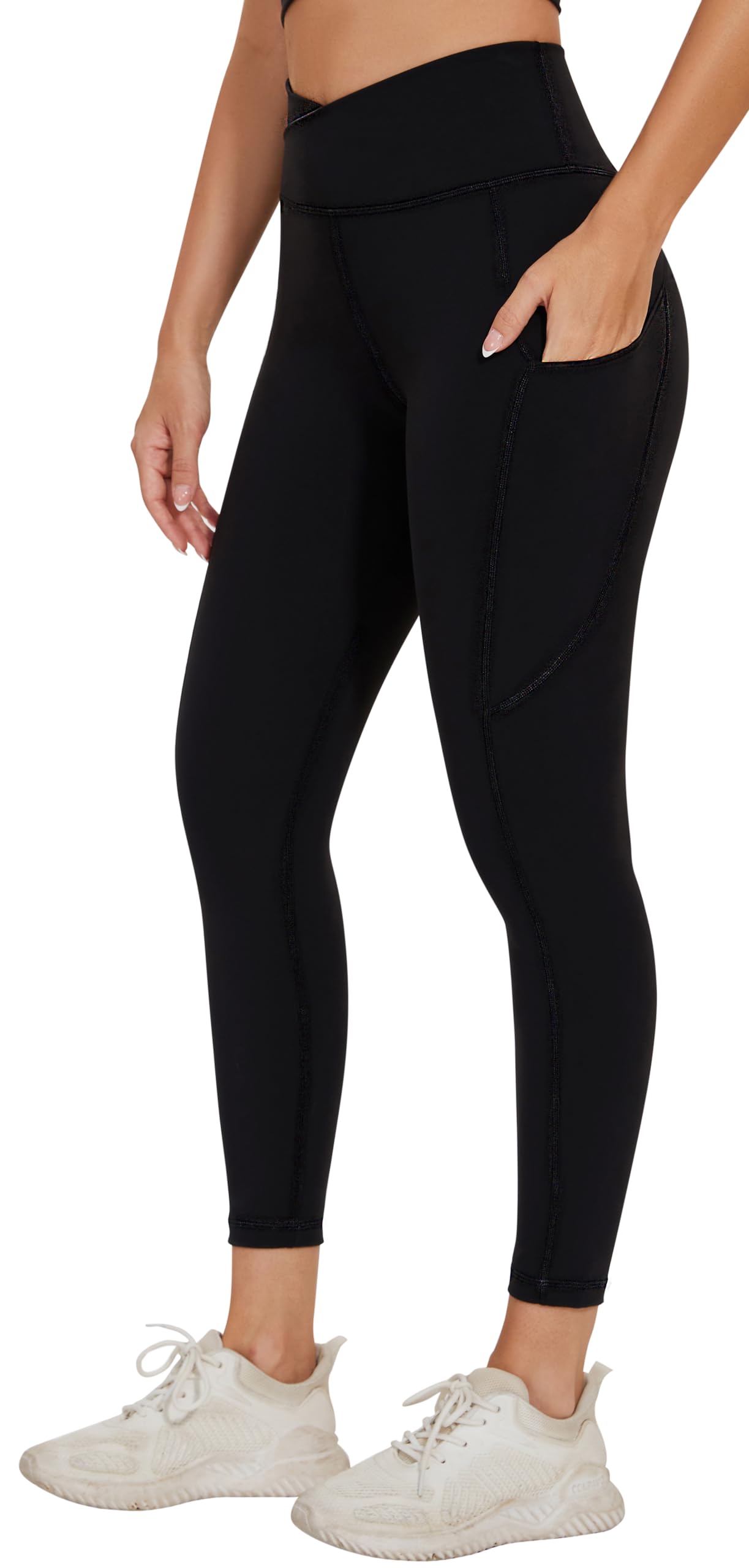 High Waisted Workout Leggings for Women Active Tights Yoga Pants with Inner Pocket - 25"