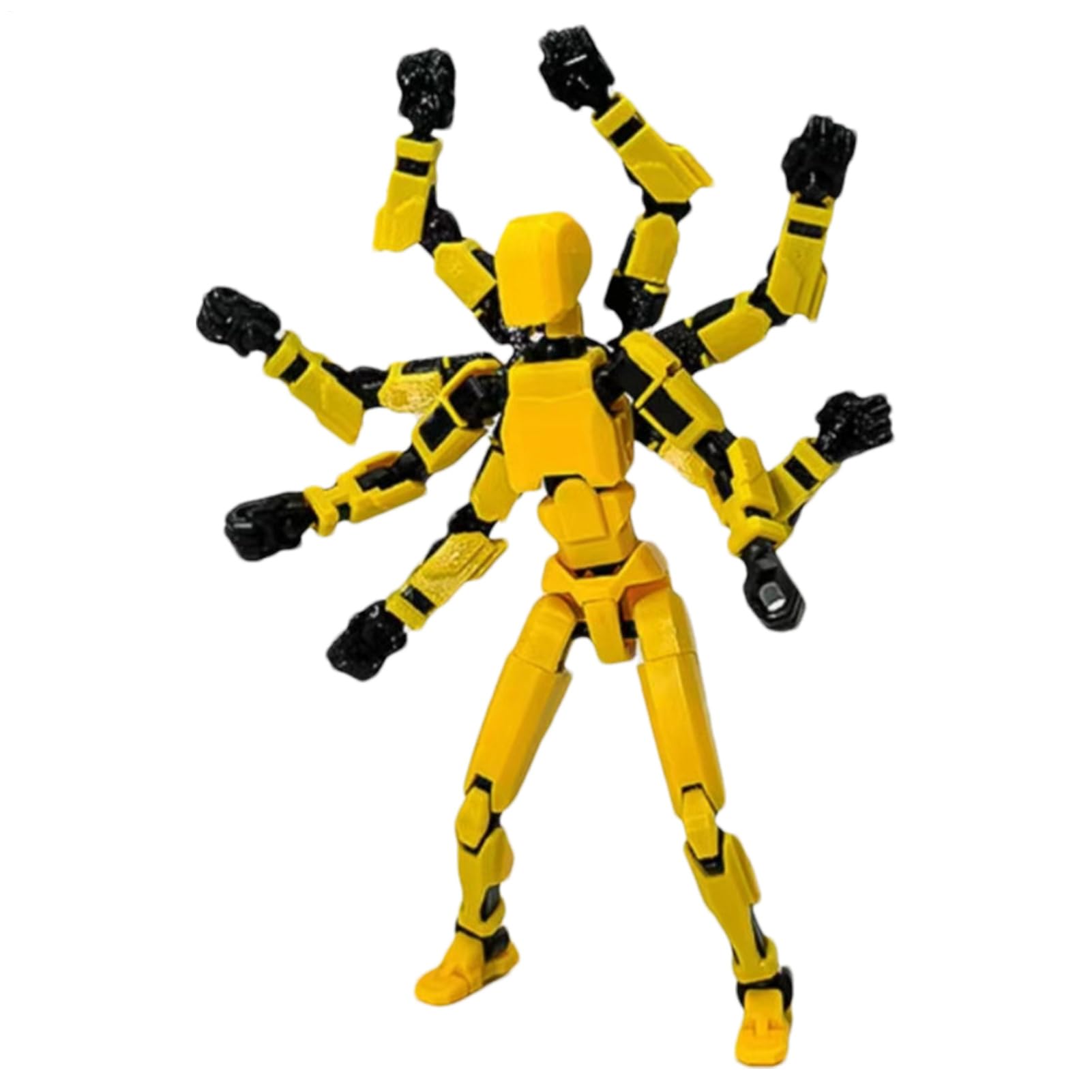 Movable Joint Action Figures Six-Armed Cartoon Character Action Figure, Robotic Full Body Figure, Six-Armed Articulated Doll Desktop Decorations For Fans And Collectors Adjustable Joints