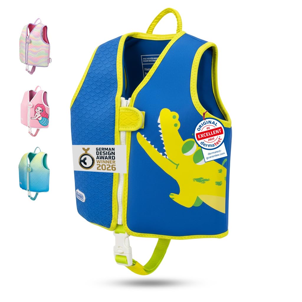 KIDVERSE Schwimmweste für Kinder - Komfort Schwimmhilfe für Kinder - Sicheres Schwimmen Lernen für Jungen und Mädchen - Schwimmweste Kinder - Größe S 15 bis 19kg & Größe M 19 bis 30kg