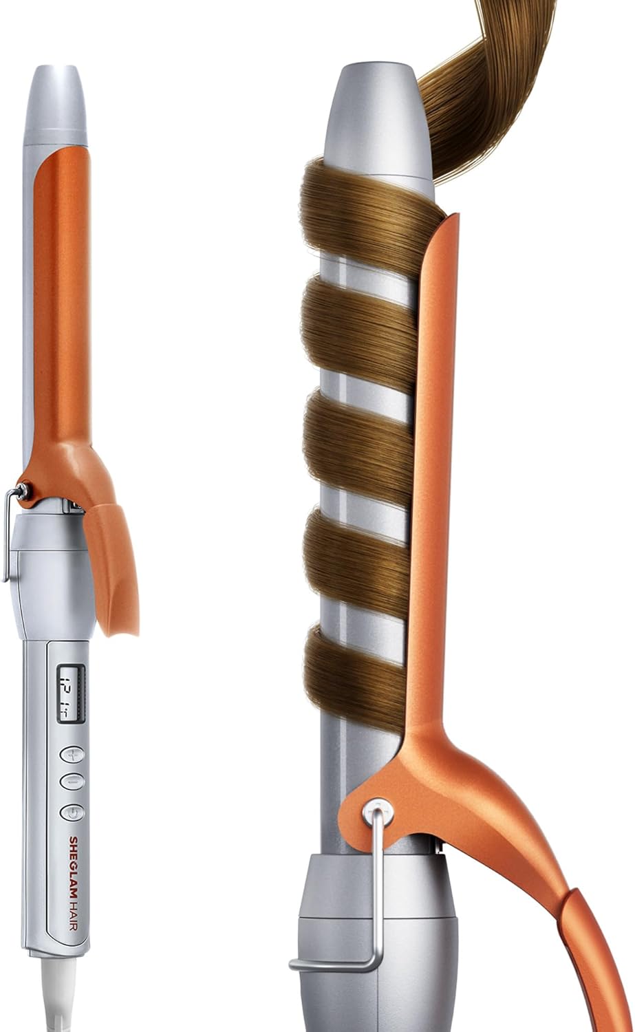 SHEGLAM Curling Iron 1 inch, Long Barrel Curling Iron with LED Display & 8 Temperature Settings, Quick Preheating, Auto Off Suitable for All Hair Types SHEGLAM Curling Iron 1 inch, Long Barrel Curling Iron with LED Display & 8 Temperature Settings, Quick Preheating, Auto Off Suitable for All Hair Types