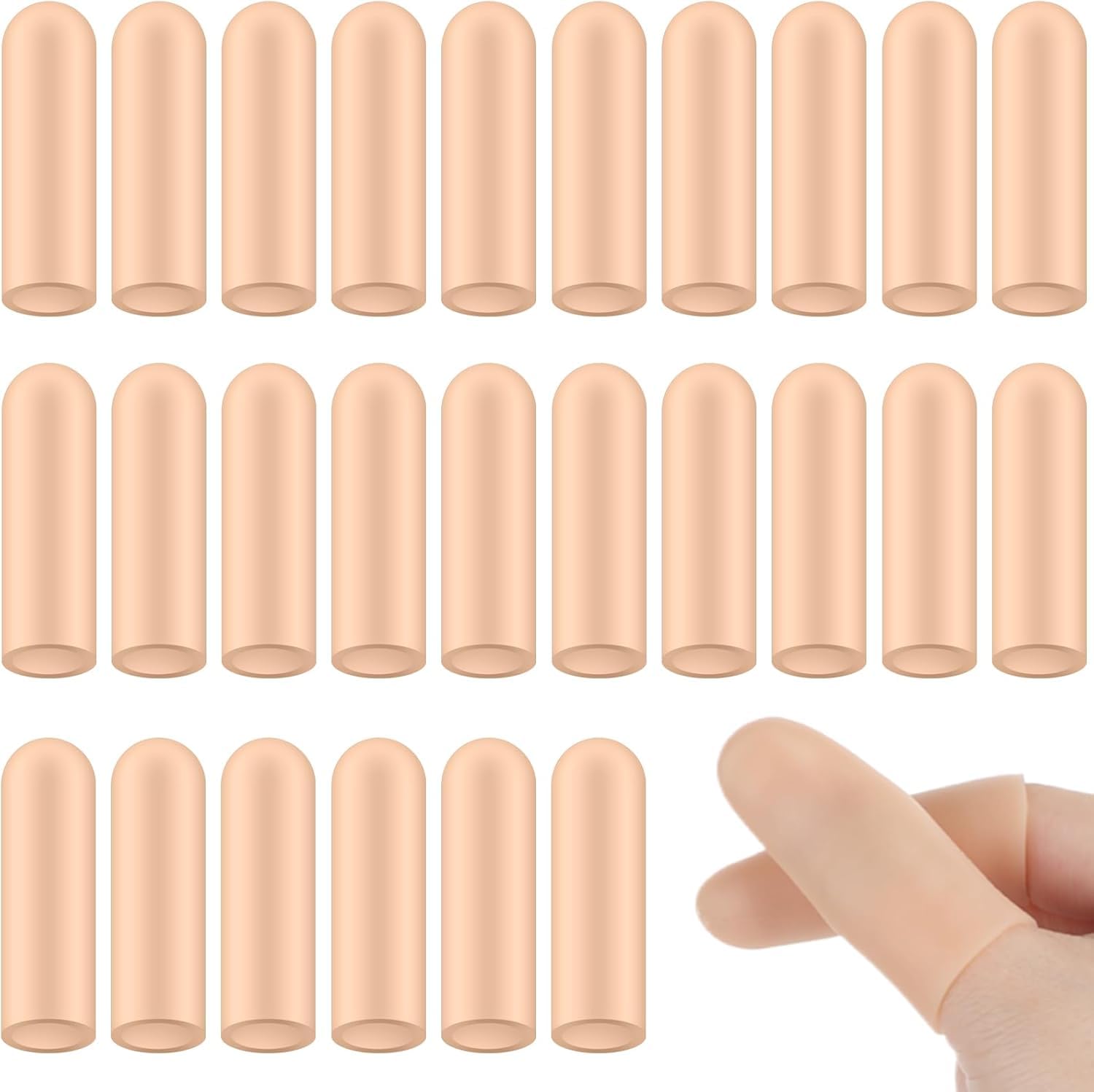 EZ Living 10pcs Skin color Silicone Protectors,Finger Covers,Finger Cots Small,Tip Band-Aids for Cracking Trigger Arthritis Pain Relief-image-41