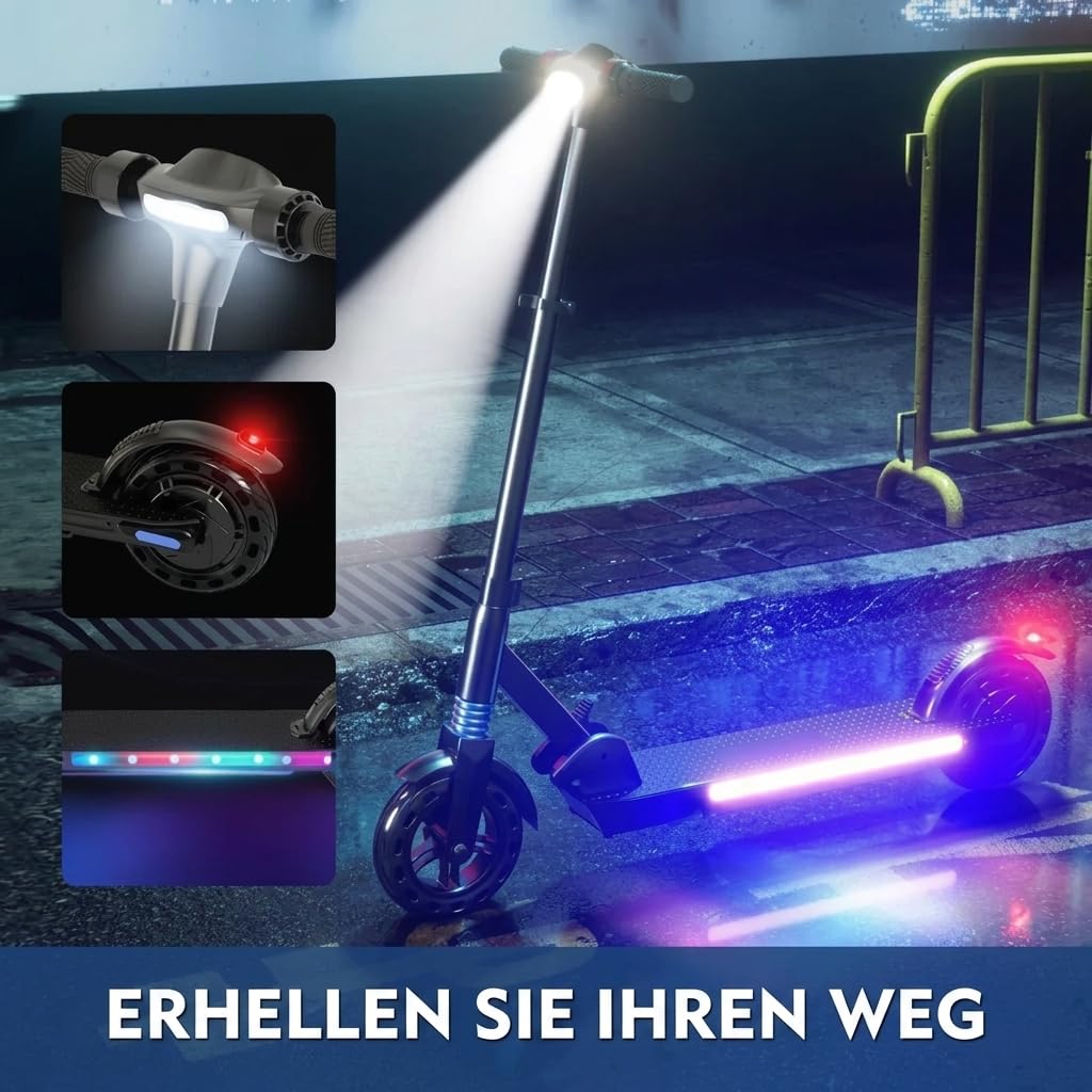 Elektroroller für Kinder 8-16 Jahre, Faltbarer E Scooter mit LED-Anzeige, 250W Motor, Höhenverstellbar, Bis 20 km Reichweite & 20 km/h, Elektro Scooter für Kinder und Jugendliche