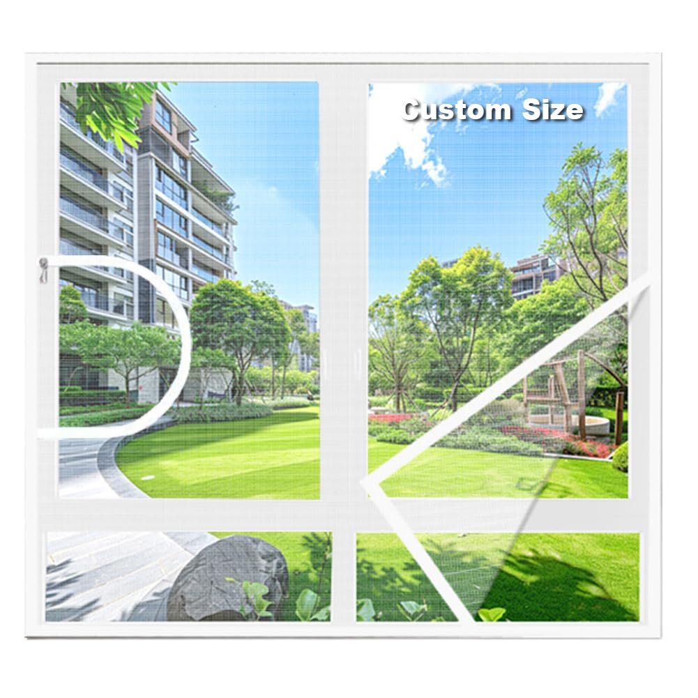 Fly Window Screen Mesh Insect Netting, Durable ‎Polyester Window Screen Mesh, Semi-Transparent, Fly Screens Windows to Keep Bugs Out, Cat Safety Net