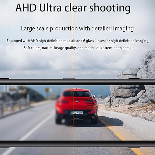 XRC TECH 4 câmeras veiculares para carros, tela IPS de 12 polegadas, espelho retrovisor DVR, visão p