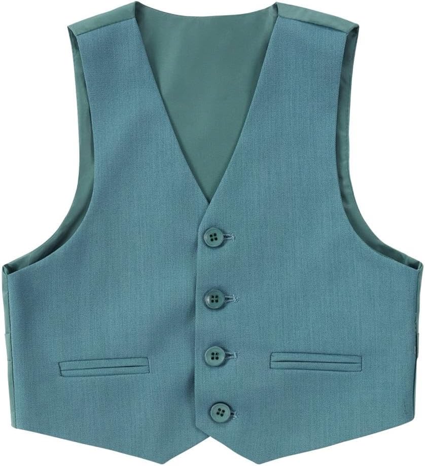 Dressy Daisy 5-Piece Boys Slim Fit Tuxedo Suit Set Formal Outfit Wear Toddler Kids Size 2T-13