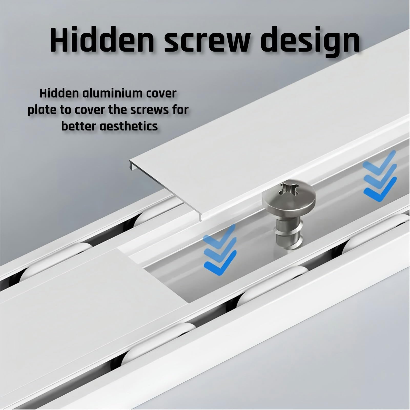 Double Tringle À Rideau en Aluminium, Rail Rideau Plafond avec Rouleaux Muets Voie De Rideau De Séparation De Pièce pour Maison Chambre Fenêtre Salle De Bain Bureau(Gray,4.2m(13.8ft))