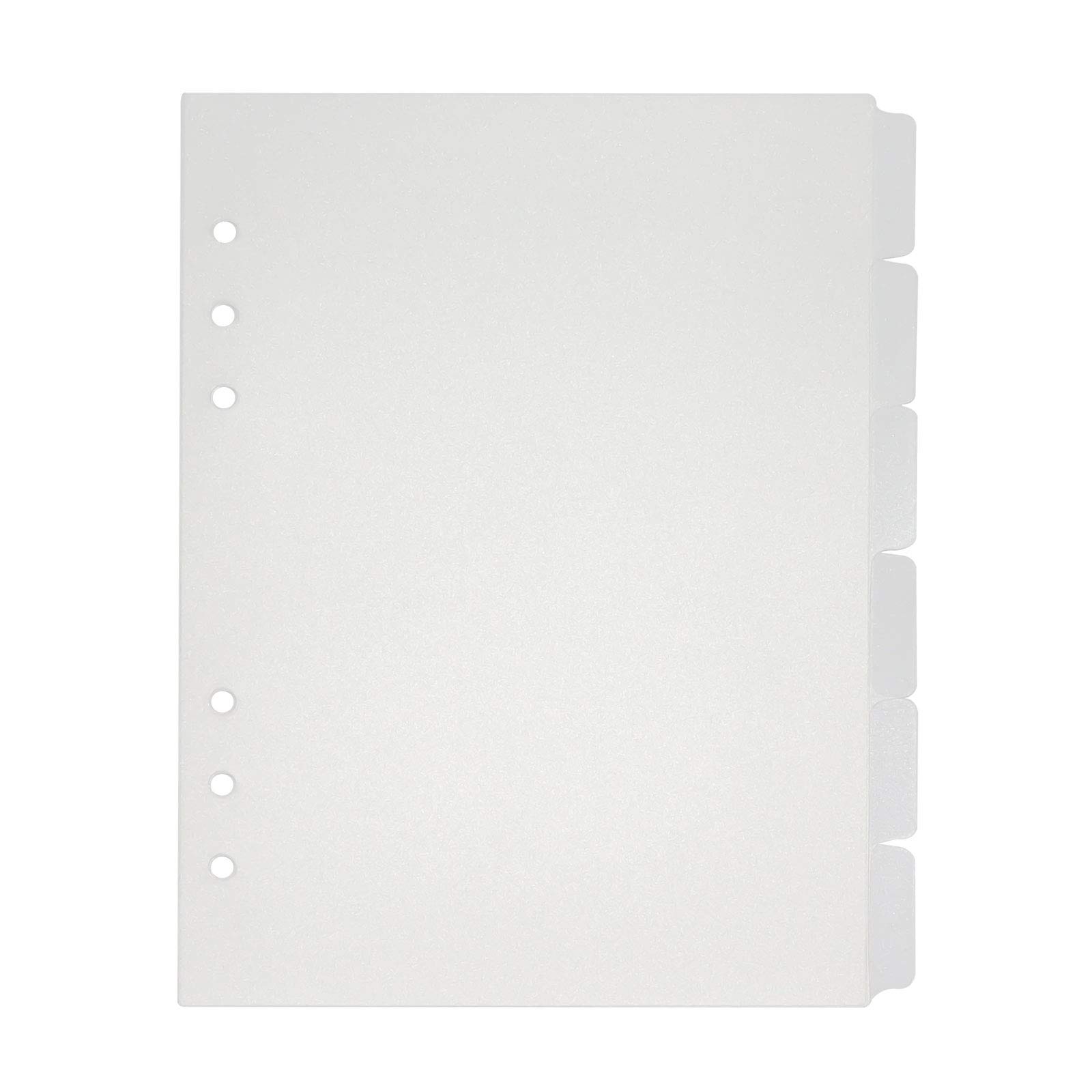 MultiBeyA5 6-Tab Binder Dividers with Tab Sticker Labels 6-Ring A5 Plastic Binder Index Dividers Translucent Set of 6 (1 Set)