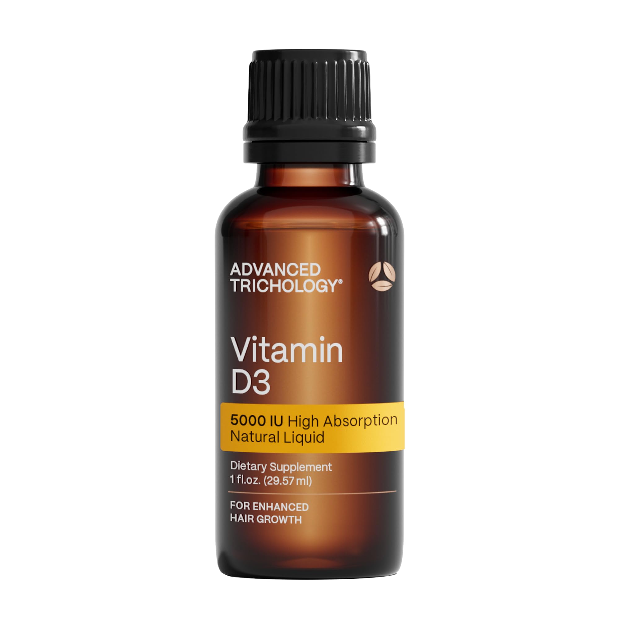 Advanced Trichology Vegetarian Liquid Vitamin D3-5000 iu High Absorption - 1000 iu per Drop - 6 Month Supply - Gluten Free 365 VIT D