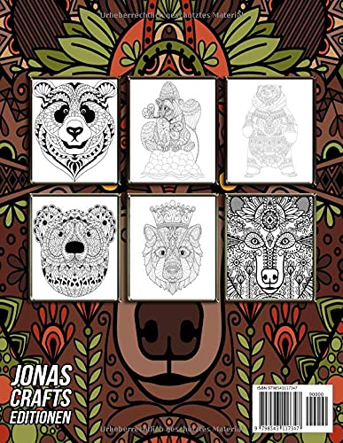 Bären Malbuch für Erwachsene: Schöne Anti-Stress- und entspannende Malvorlagen mit schönen Bären-Mandalas