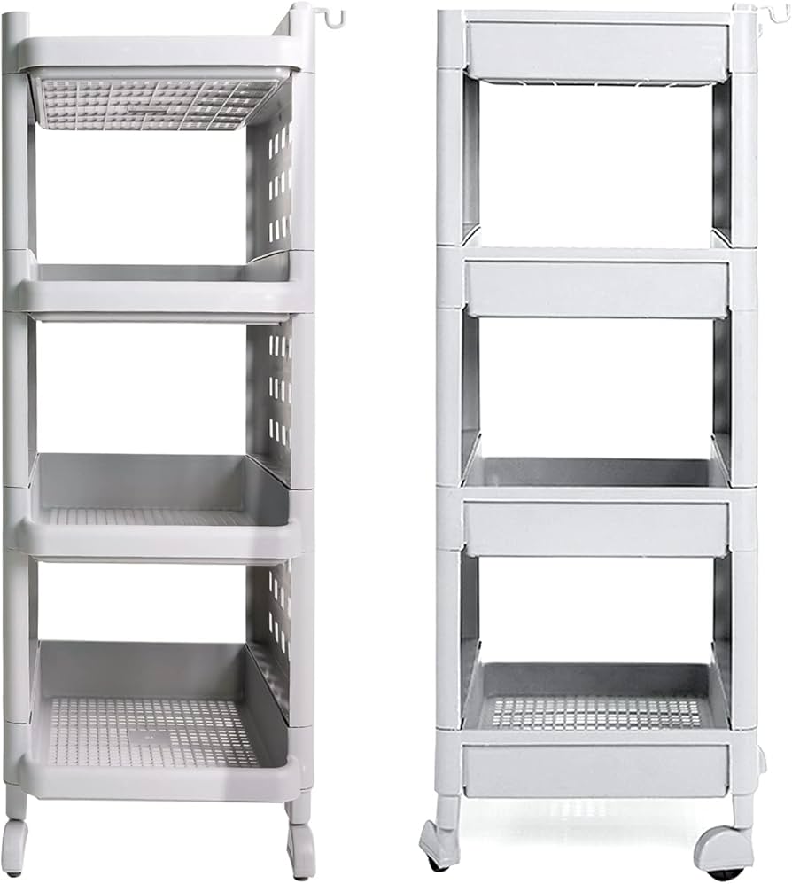 LEOPAX 4 Tier Multi-Purpose Storage Rack Stackable Shelf Utility
