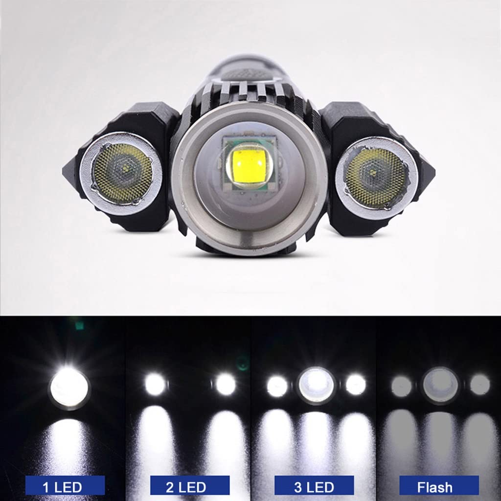 Luci per Bici Davanti e Dietro, USB Ricaricabile Luci per Biciclette con 3 Lampadine, Faro per Bicicletta con 4 modalità di Illuminazione, Fanale Posteriore per Bicicletta Impermeabile, 2 Pezzi
