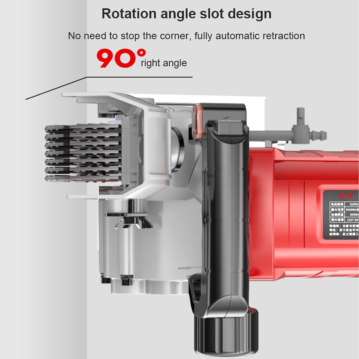Macchina da taglio elettrica, 5500 W, velocità 6500 giri/min, profondità regolabile 0-42 mm, larghezza 40 mm, scanalatura rotante a 90° per scanalatura per calcestruzzo
