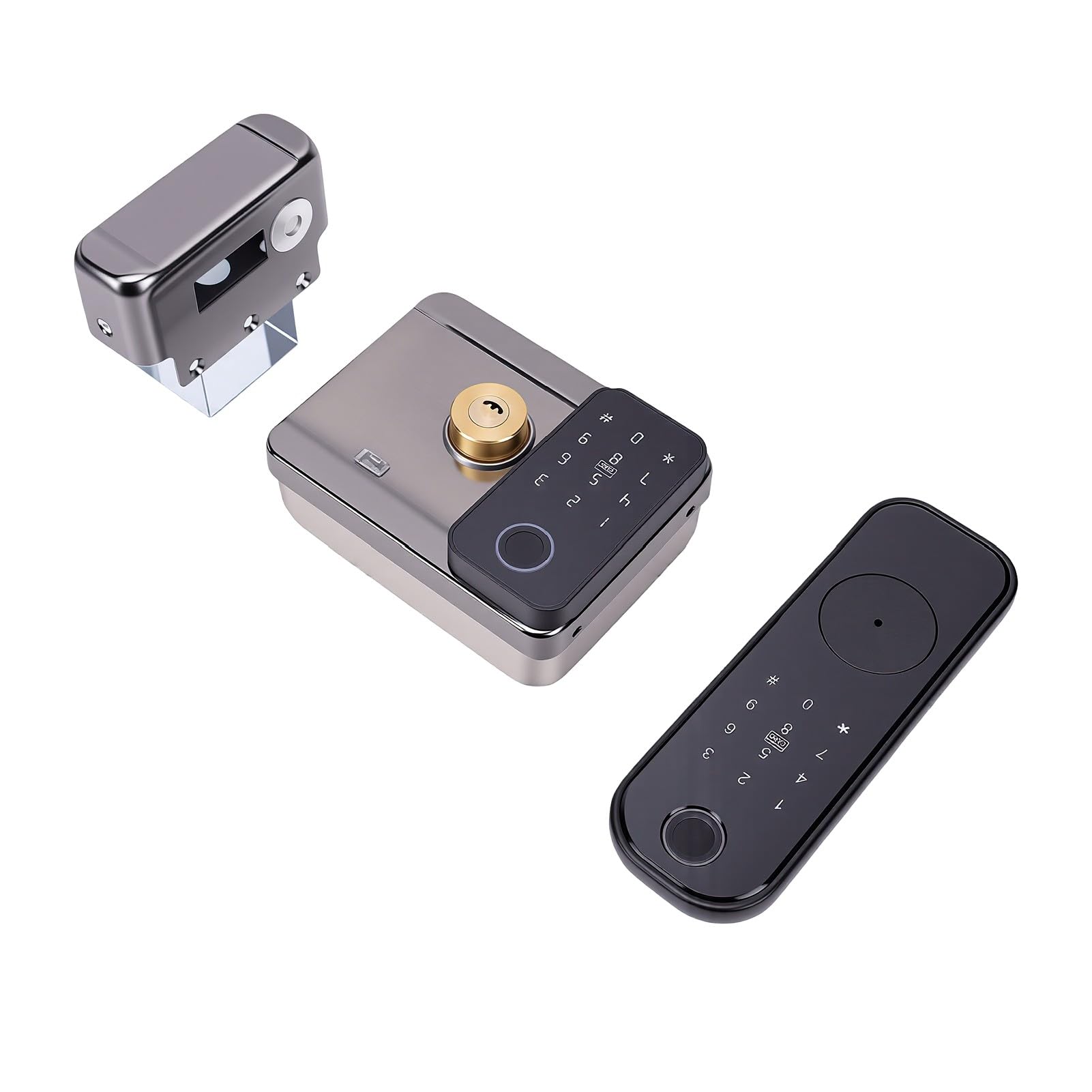 Yinhing Cerradura Inteligente para Puerta, Acceso sin Llave con Teclado | Aleación de Aluminio y Acero, Cierre Automático, WiFi 2.4 GHz, Huella, PIN