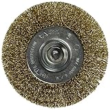Vermont American 16793 4-Inch Course Brass Wire Wheel Brush with 1/4-Inch Hex Shank for Drill