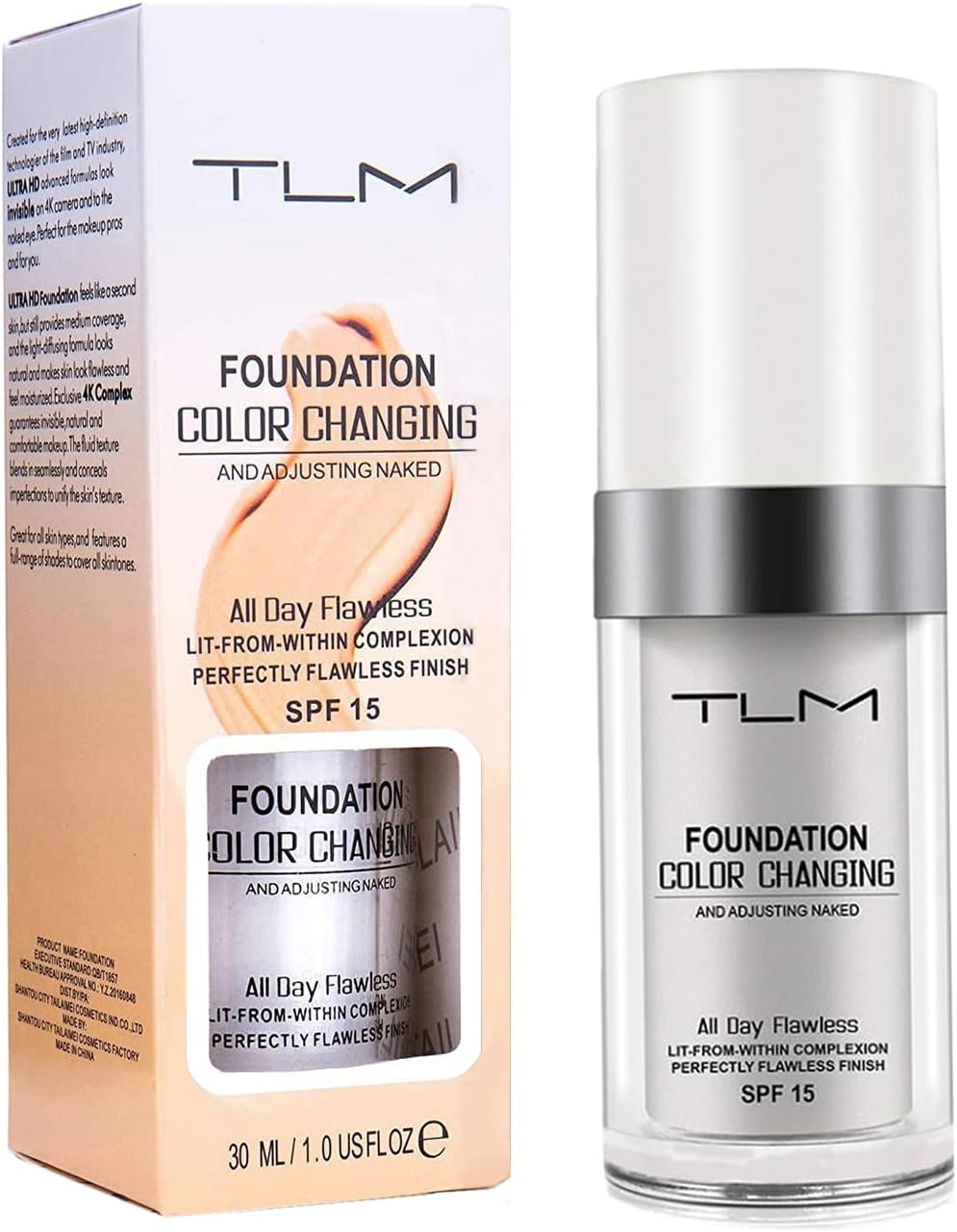Color Changing Liquid Foundation Makeup Change To Your Skin Tone By Just Blending 30ml