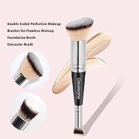 Vista 4 de Daubigny Brochas de maquillaje de doble punta, cepillo corrector perfecto para cualquier aspecto, cepillo de lujo premium redondeado cónico