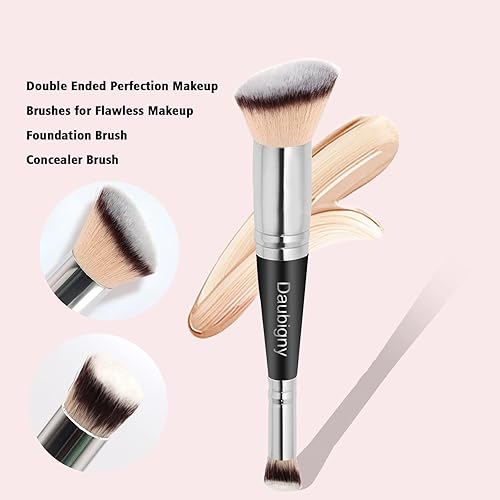 Miniatura 4 de Brochas de maquillaje Daubigny Brocha de maquillaje de doble punta en ángulo, cepillo corrector perfecto para cualquier aspecto, cepillo premium de