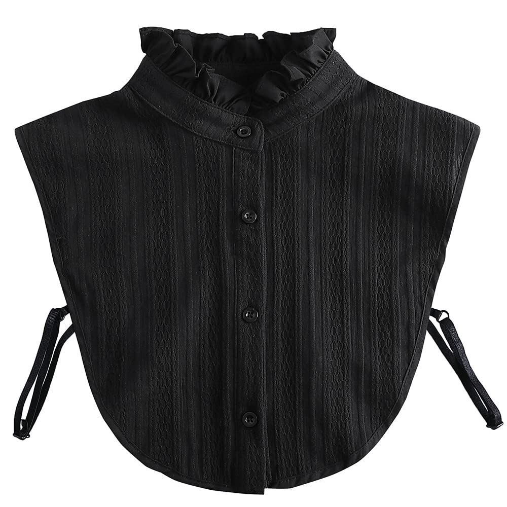 LoudSung Fake Collar Detachable Half Shirt Blouse False Collar Cotton Elegant Design for Women Girls