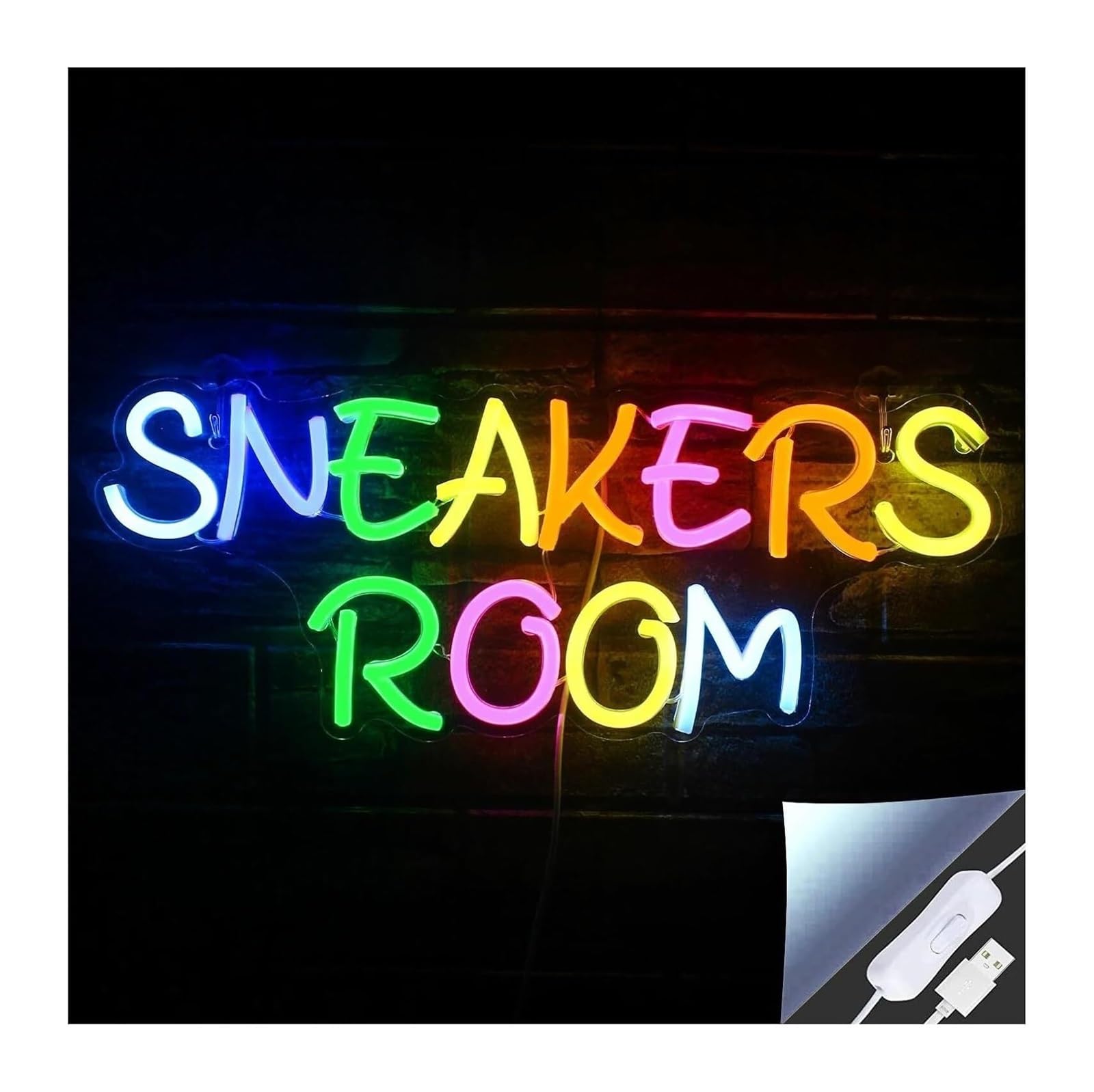 Ideas creativas para regalos con letreros de neón Lámpara de pared LED con diseño zapatillas y letreros neón para decoración interiores