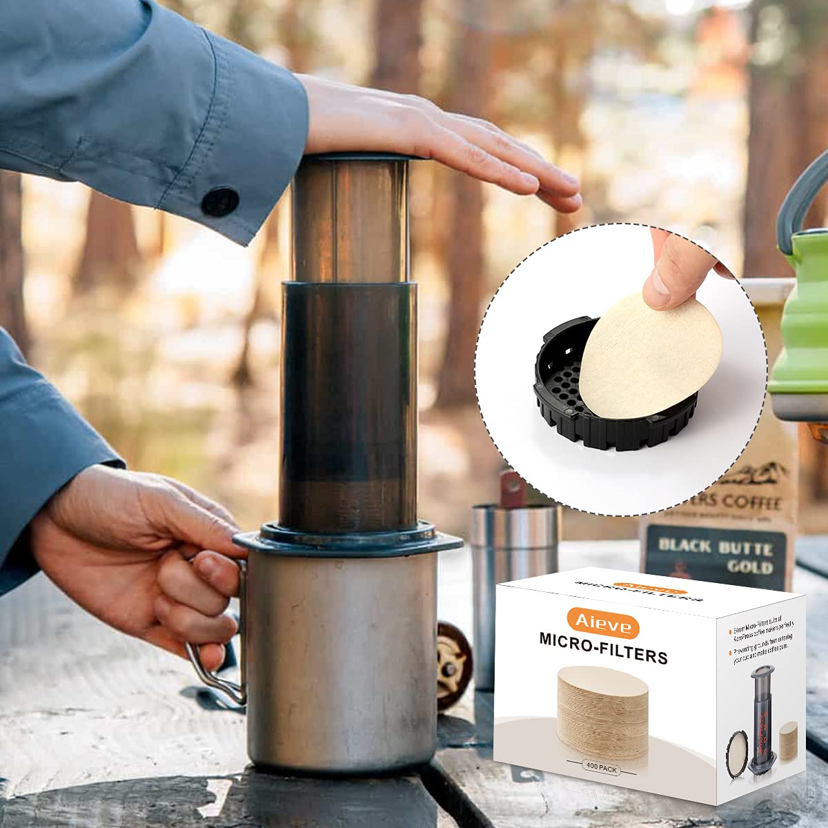AIEVE Coffee Filters for Aeropress Coffee Maker, 800 Count Unbleached