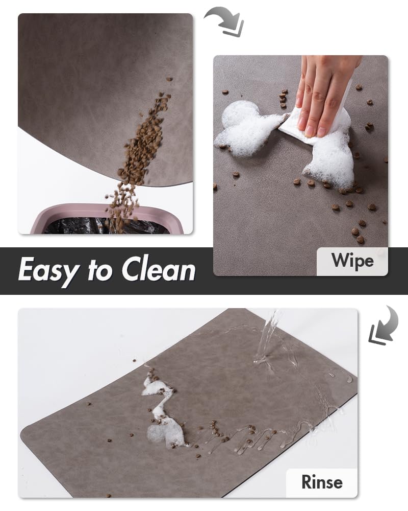 MontVoo - Tapis d'alimentation absorbant pour animaux de compagnie - Tapis pour chien sans taches pour bol de nourriture et d'eau - Séchage rapide - Tapis de distributeur d'eau pour chien, chat et