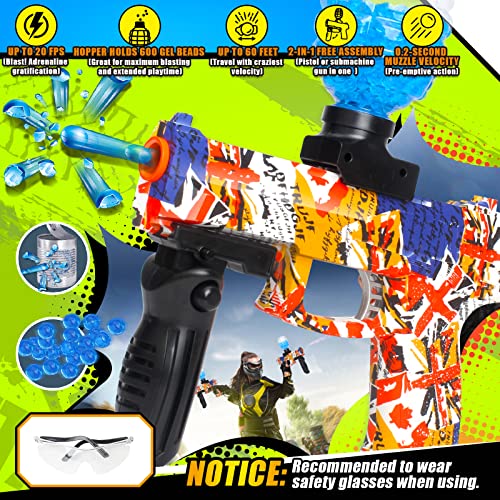 Gel Ball Splat Pistol, Splatter Water Ball, Full Auto Rechargeable Pistol Splat Toy With 40,000 Water Beads Ammo, Shooting Game Outdoor Toy, Idea Gift For Ages 8-12+ Years Old Boys Girls Teens Adults #TOP2