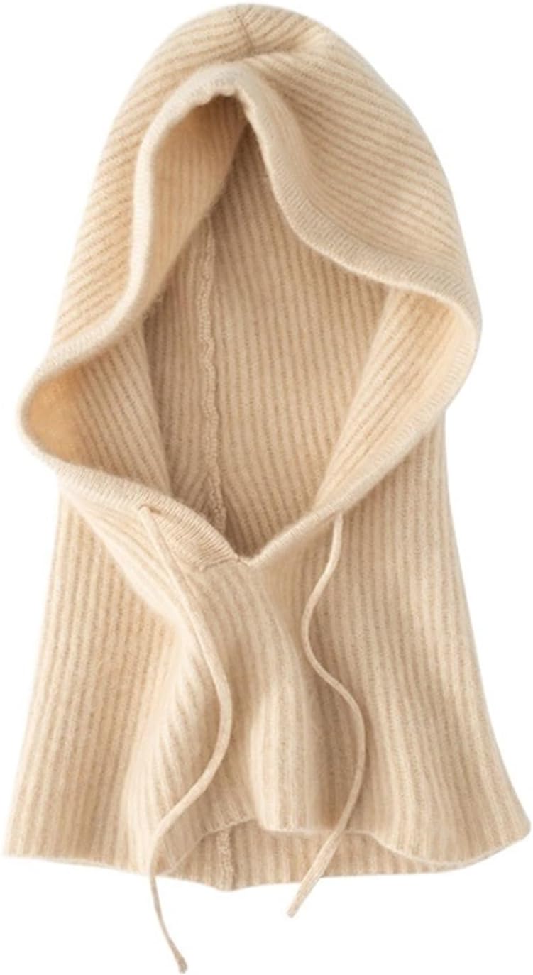 Knitted Balaclava Hat - Winter Hooded Face Neck Protector for Women