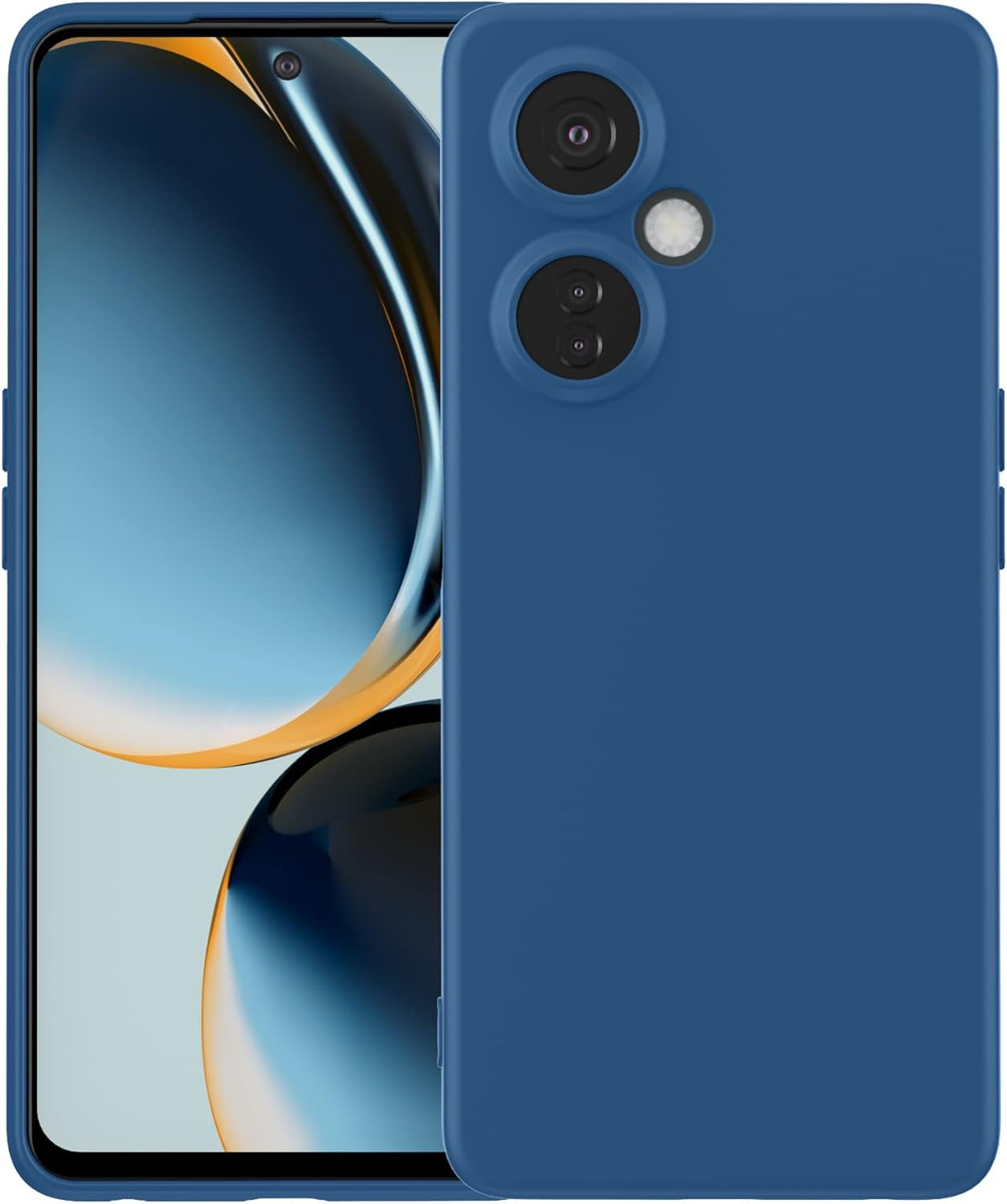 Foluu Silicone Case for OnePlus Nord N30 5G, Liquid Gel Rubber Case with Soft Microfiber Lining Cushion Slim Hard Shell Shockproof Protective Cover for OnePlus Nord N30 5G 2023 (Blue)