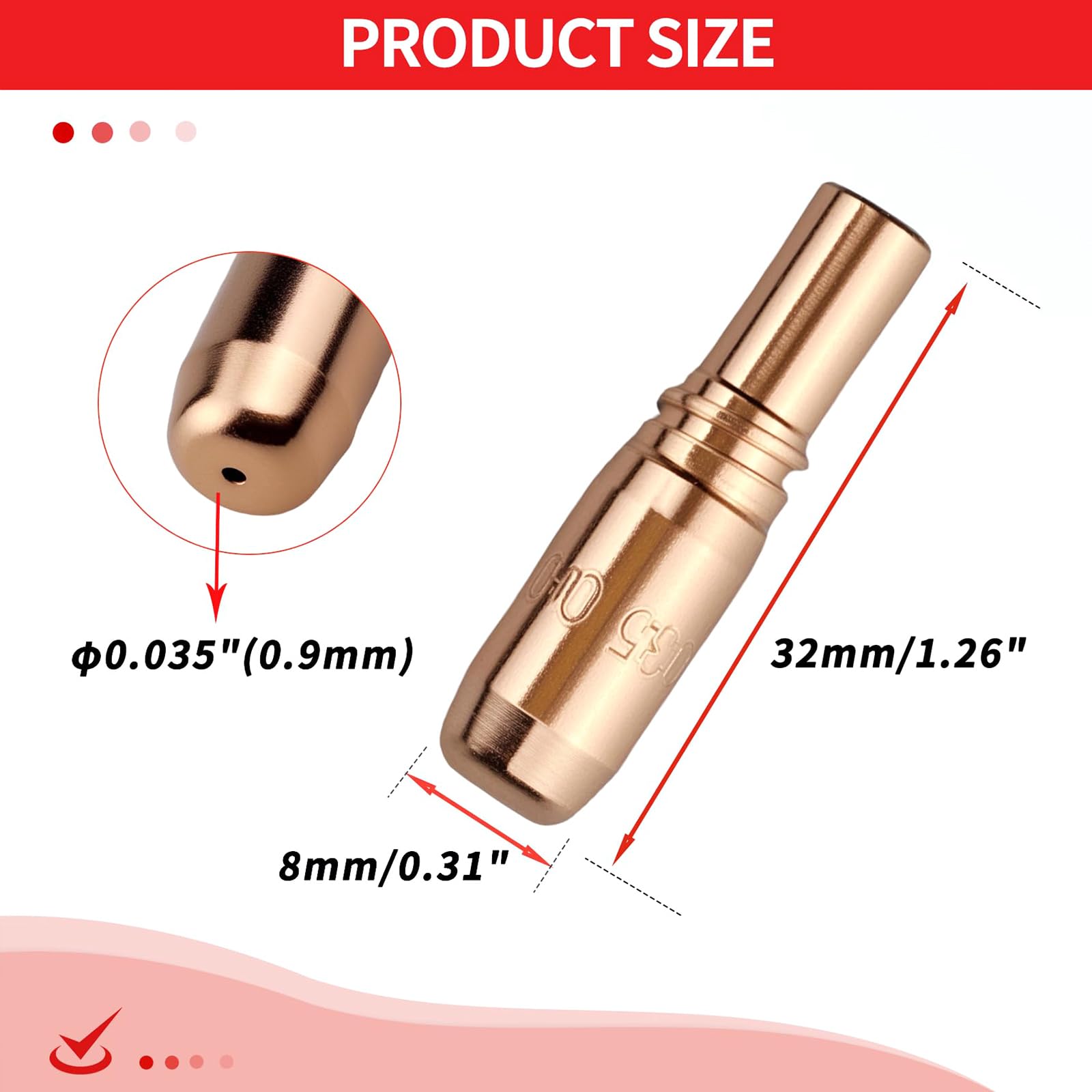 Puntas consumibles para antorcha MIG, paquete de 20