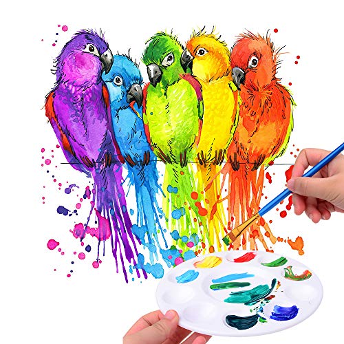 Image of Hulameda 28 Pcs Paint Tray Palettes Plastic for Kids to Put Cupcake and Art Painting