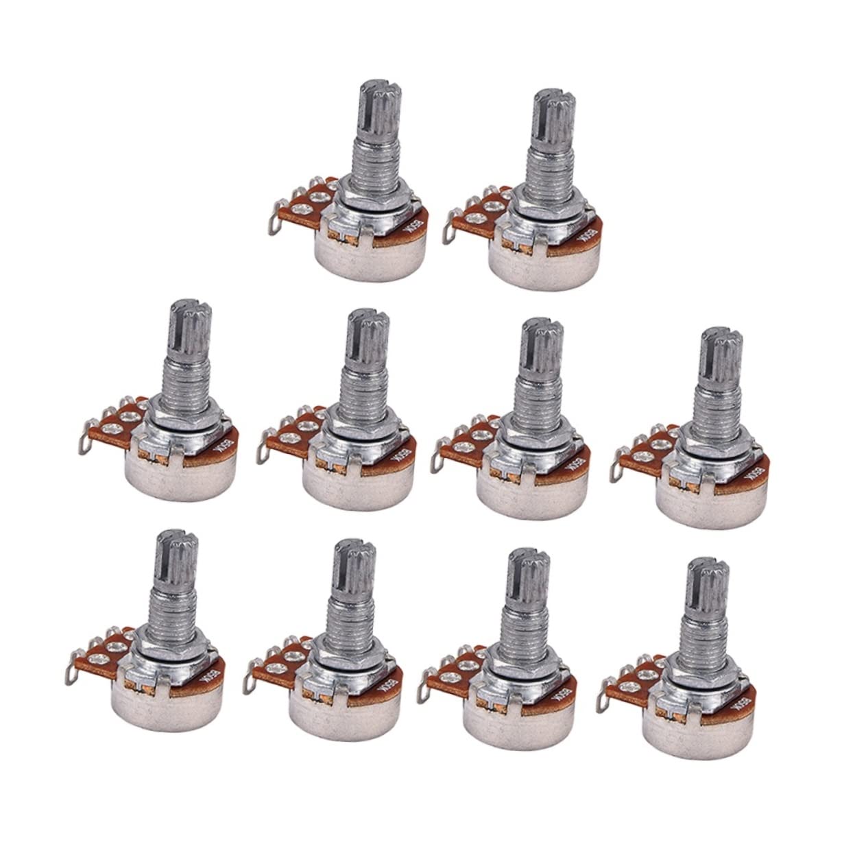 DOITOOL 10pcs B50k Full Size Guitar Bass Potentiometer Audio Taper Knob Volume Pot for Replacement