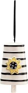 DEMDACO Friend Sun Glossy Yellow 2.5 x 2 Ceramic Stoneware Satin Ribbon Decorative Bell