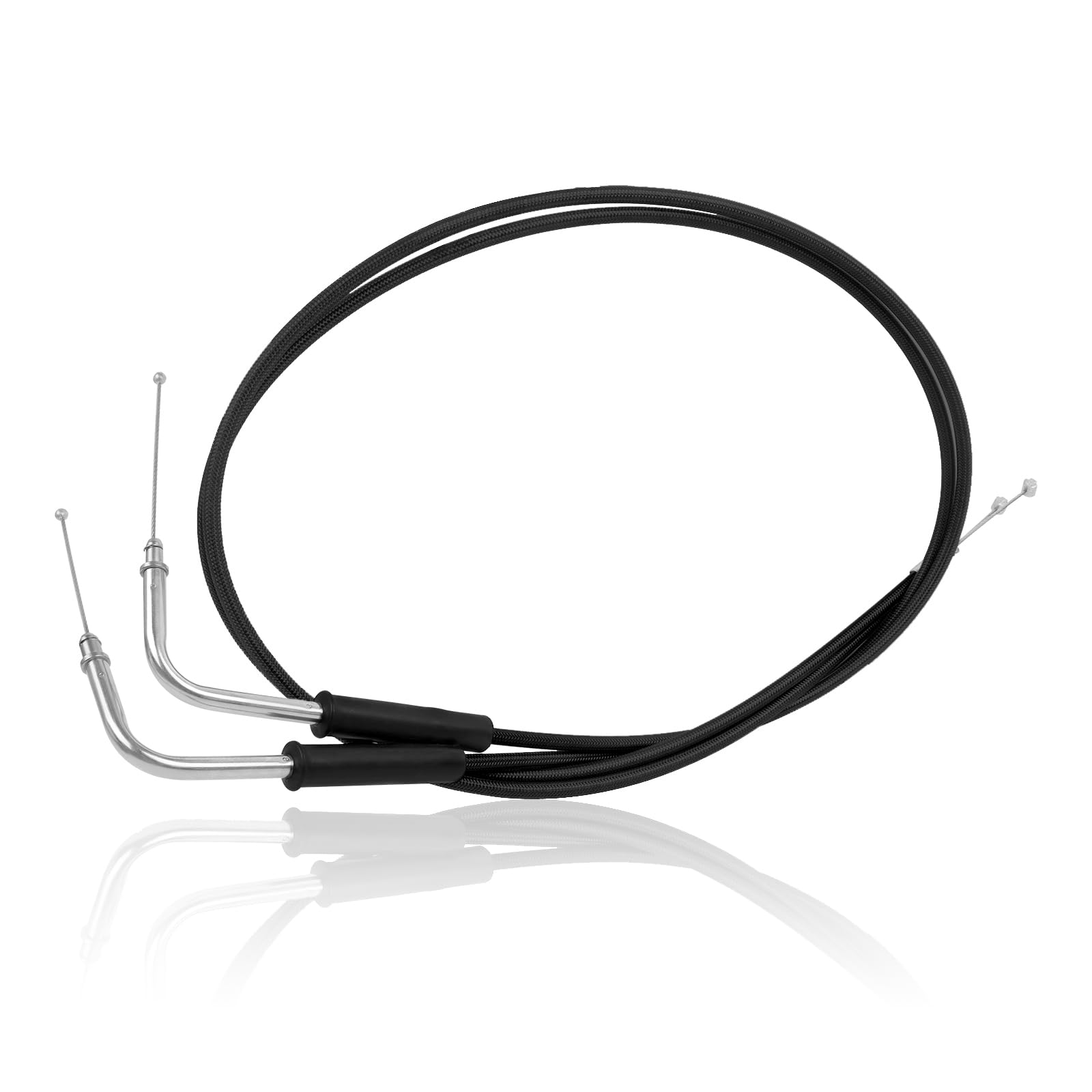 CHIFUN Motorcycle Throttle Cable Braided Wire Kit Stainless Steel 35.4" 90cm Long Throttle Gas Cable Compatible with Harley Dyna Softail XL 883 1200 Fat Boy Heritage Road King