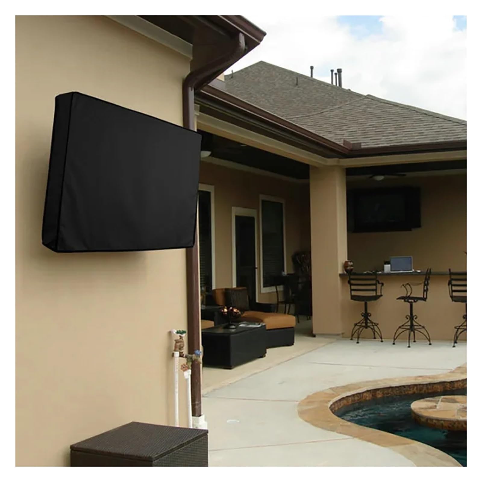 Housse écran Tv Compatible Housse anti-poussière for écran de télévision d'extérieur, sac de protection résistant à l'eau et à la poussière for téléviseur LCD noir 24 "38" 42 "48" 52 "65 pouces 47(30-