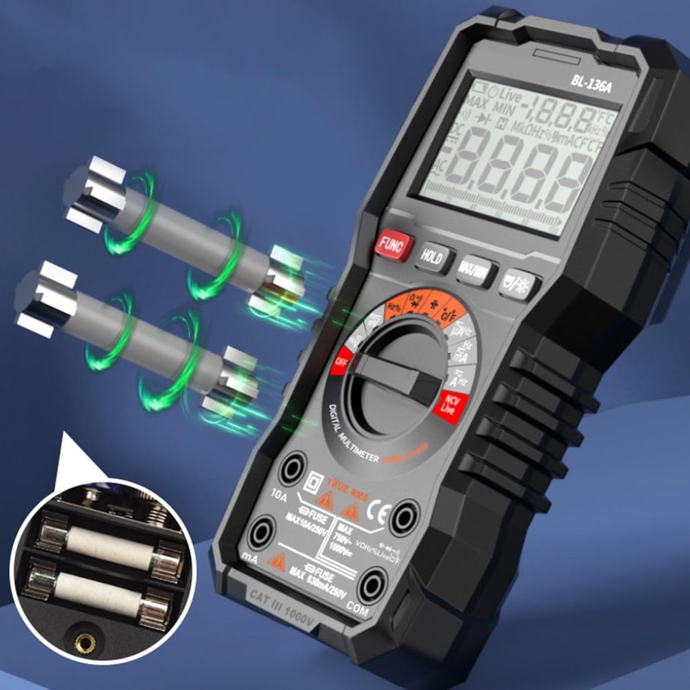 Digitales Multimeter, 6000 Counts True RMS Auto Range | ABS berührungsloser Spannungsprüfer für elektrische Industrie (10000)