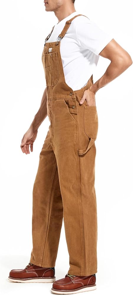 Amazon.com: HISEA Men's Relaxed Fit Washed Duck Bib Overall with
