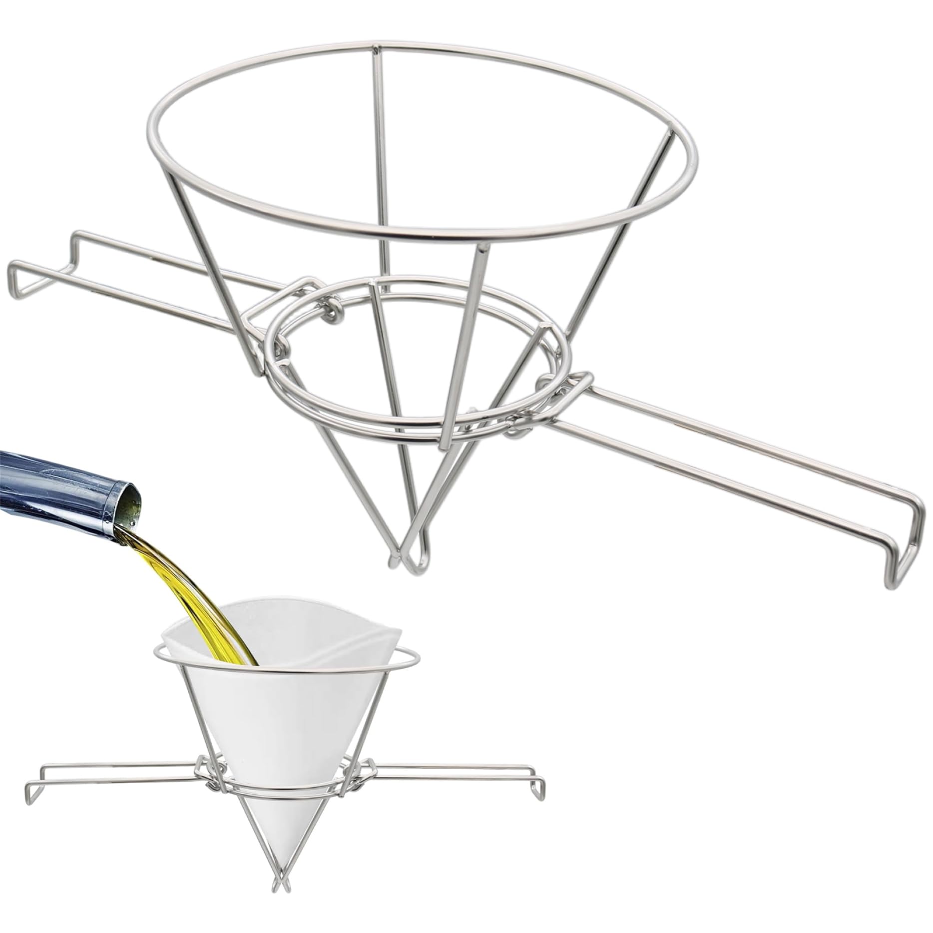Support de filtre à cône de sirop d'érable avec bras pliables pour filtrage de cuisine
