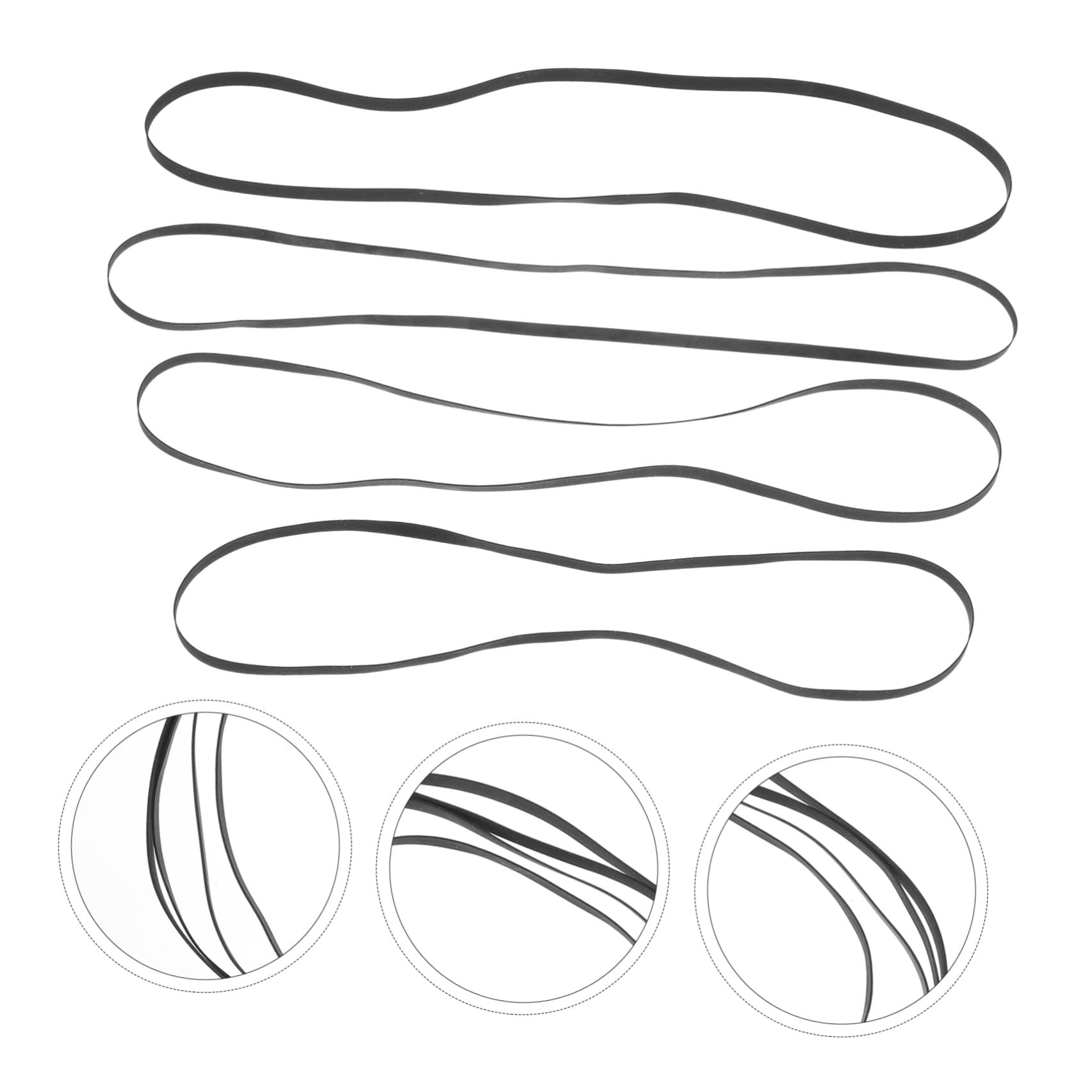 BESTonZON 12piezas Correas De para Tocadiscos De Vinilo De Correas De Transmisión De Caucho Compatible Mayoría De Fonógrafos y Reproductores De Discos Instalación y Reemplazo