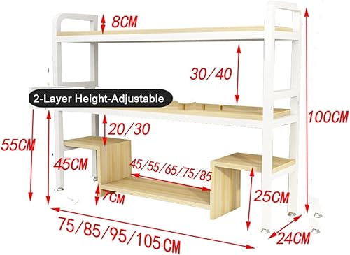 Miniatura 2 de Estantería de escritorio de hierro forjado estantería de escritorio con soporte para computadora organizador de escritorio de oficina de 2 niveles
