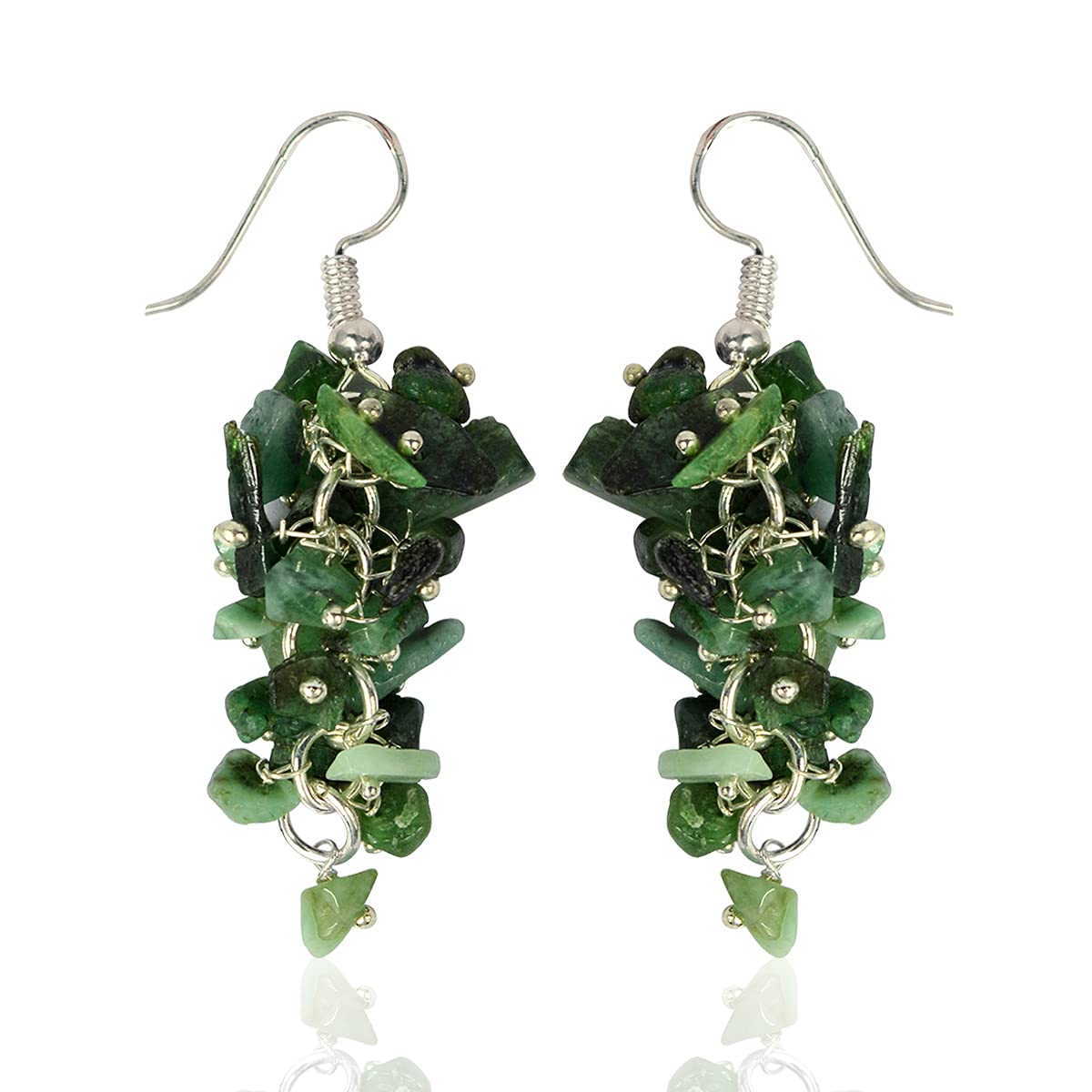 Reiki Crystal Products Natural Chip Emerald Earrings Crystal Stone Earrings for Girls and Women (B07QZKTBMH) Amazon Price History, Amazon Price Tracker