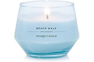 Yankee Candle Studio Medium Candle, Revitalizing Beach Walk Scent, 10 oz: Long-Lasting,...