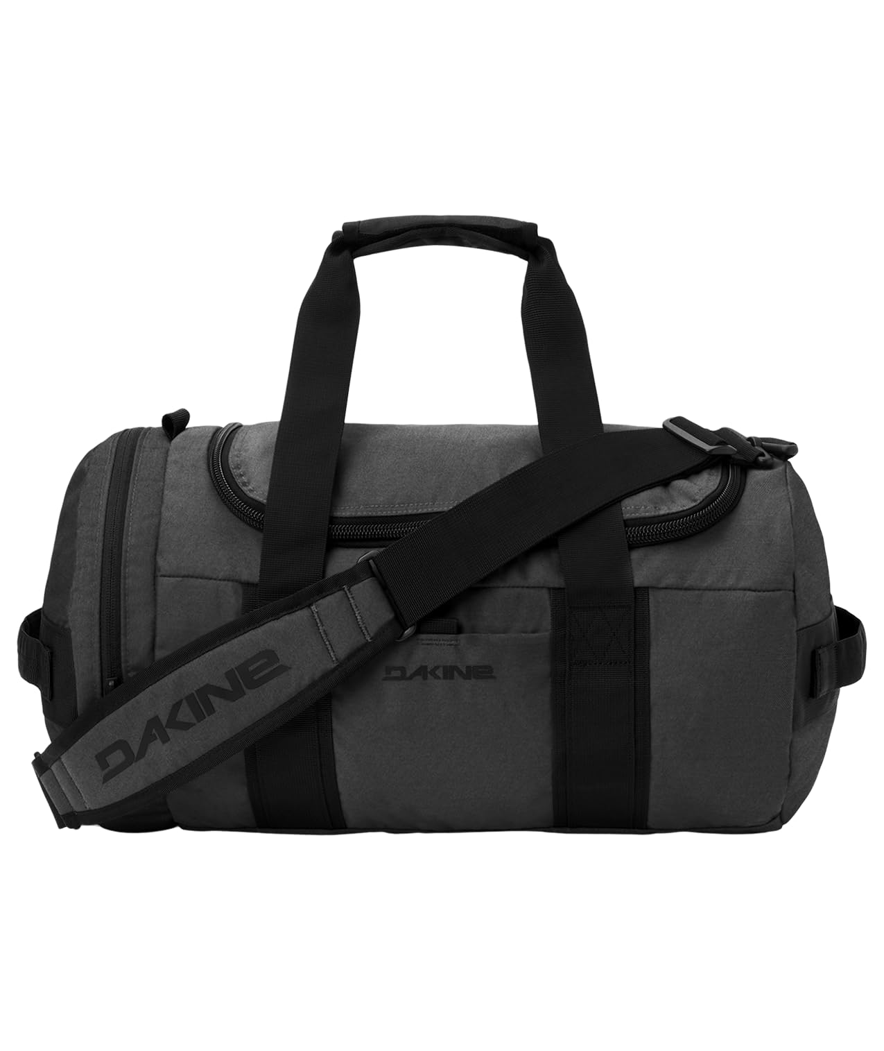 Dakine EQ Duffle 2.0 35L Packable Gym & Travel Duffel Bag | Packs into its own end pocket for storage, then opens wide with a U-shape zip and padded shoulder strap.