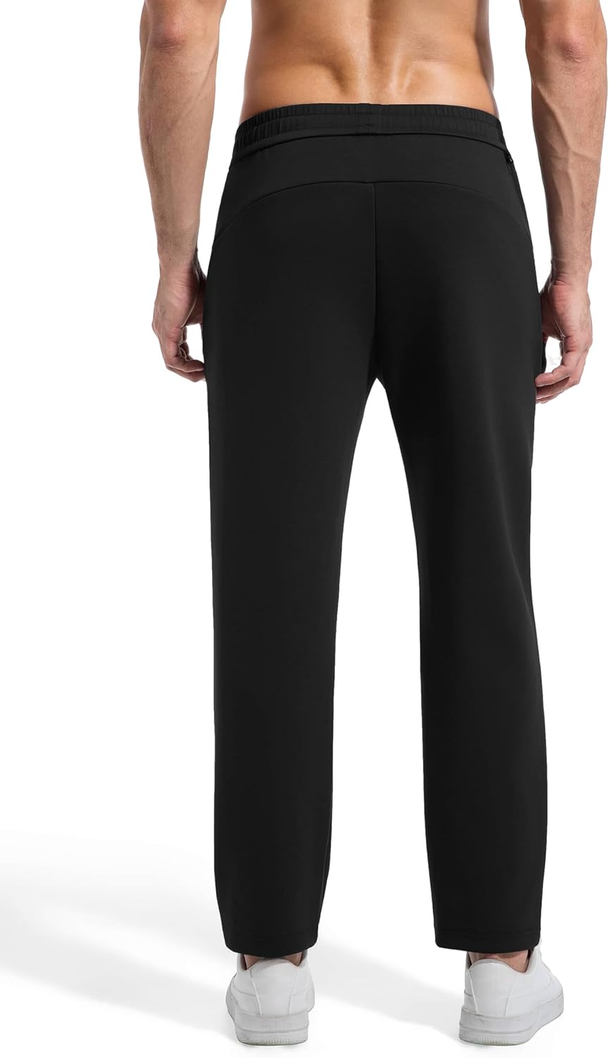 Men's Heavyweight Sweatpants 28-29" Inseam Short Length, Cotton Stretch Casual Lounge Pants for Fall Winter - Image 3