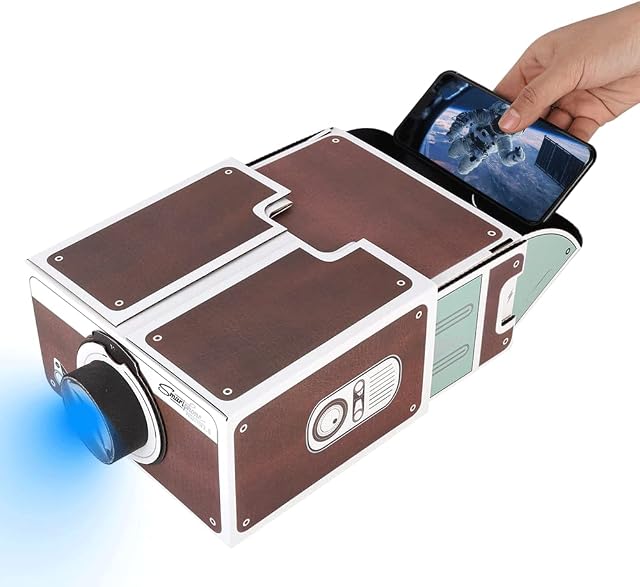Cardboard Projector, Portable Mini DIY Homemade Smartphone Projector for Children Gift, for ios/for Android