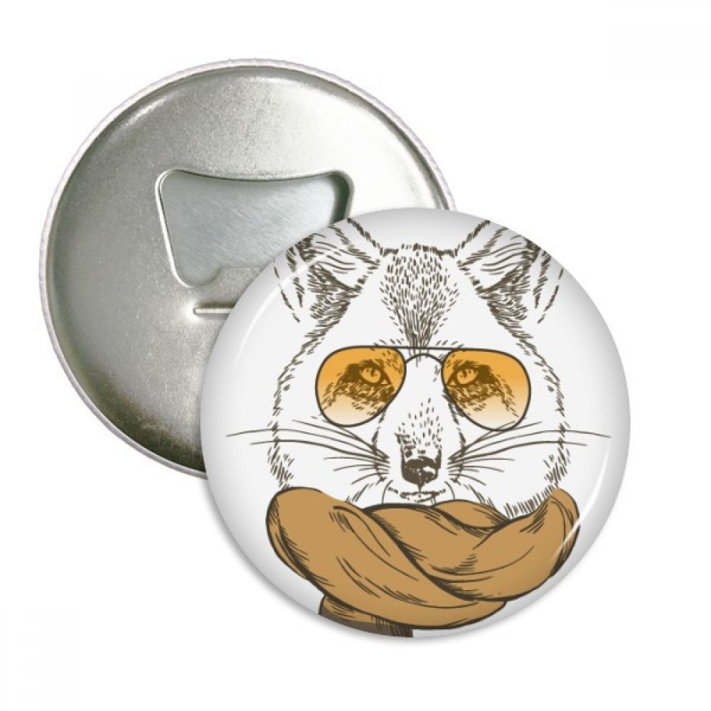 Loup doux britannique écharpe ronde décapsuleur aimants badge frigo