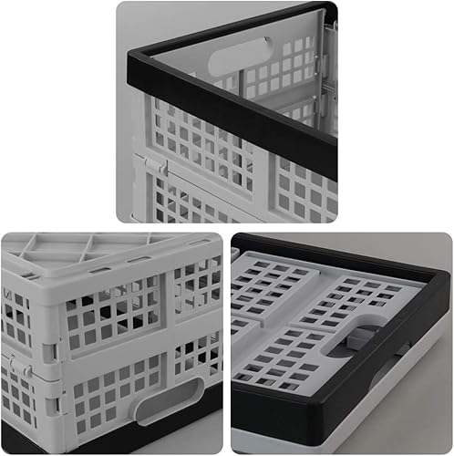 Miniatura 3 de Paquete de 4 cajas de almacenamiento plegables de plástico de 15 L, cajas plegables, cajas de almacenamiento apilables de plástico