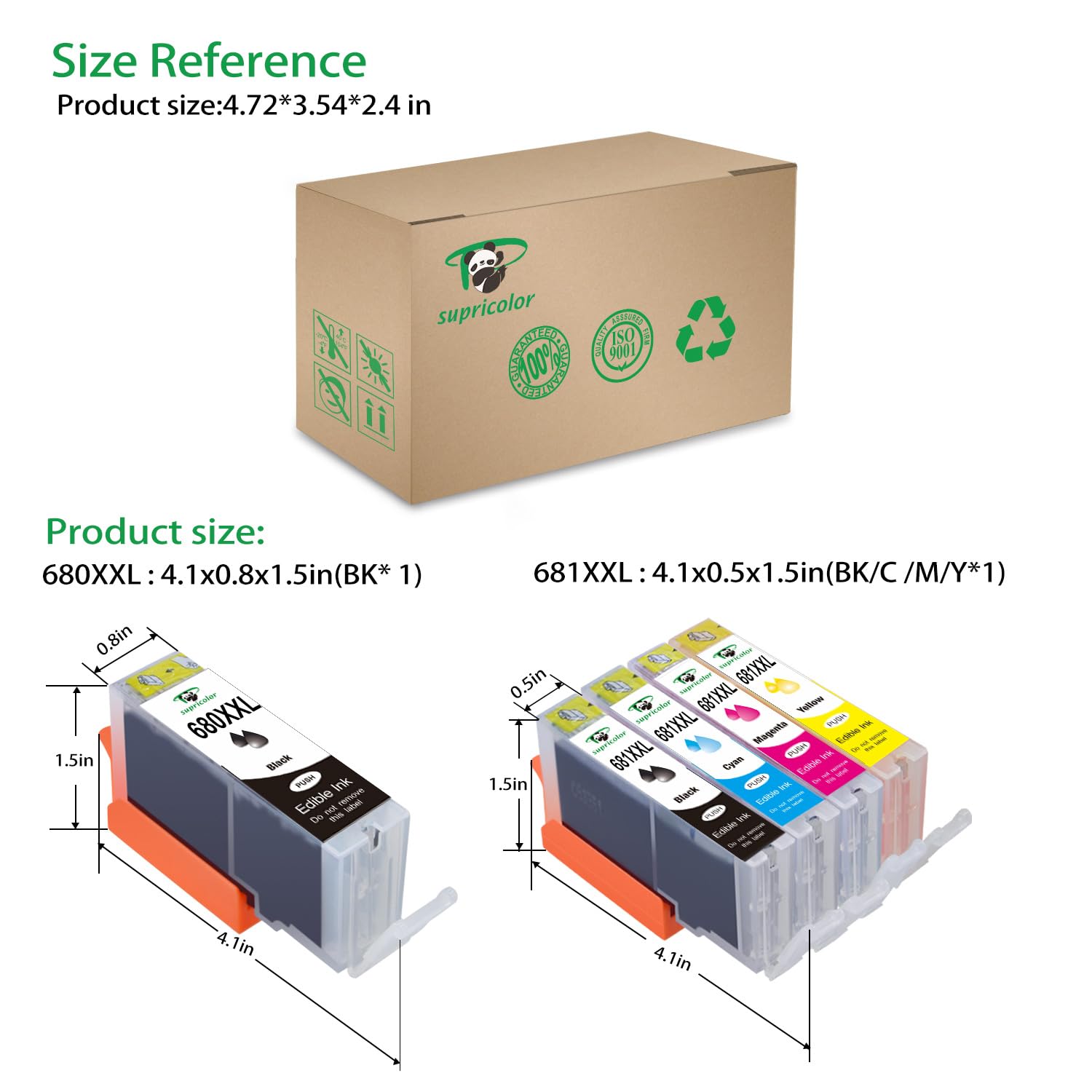 Kit 6 Cartouches Compatibles PGI-680 CLI-681 - Pour Imprimantes Canon TR7560 TS8160 TS9160 Etc. - Haute Capacité, Couleurs Vives