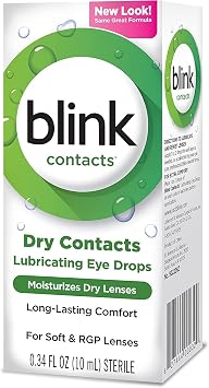 Blink Contacts Lubricating Eye Drops, 0.34 Fl Oz (Pack of 2)