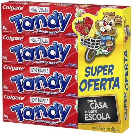 Colgate Creme Dental Infantil Tandy Morangostoso 50g 4 unidades