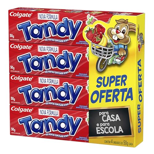 Colgate Creme Dental Infantil Tandy Morangostoso 50g 4 unidades